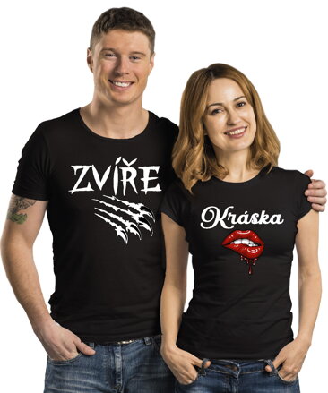 Partnerská trička - Kráska a zvíře 2ks