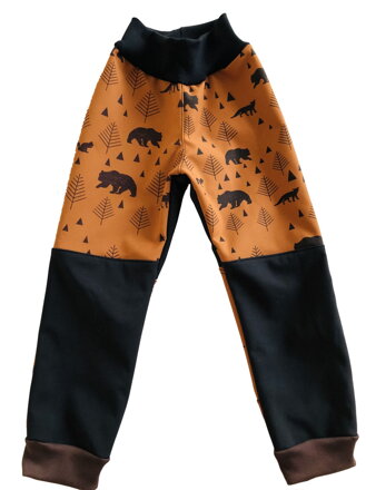 Rostoucí softshellové kalhoty hnědý medvěď