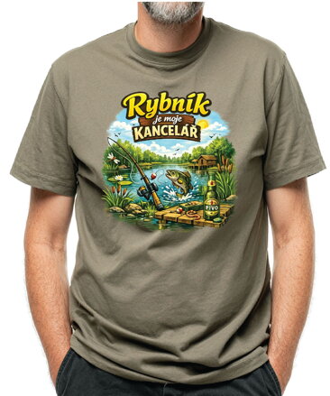 Rybářské tričko - Rybník je moje kancelář
