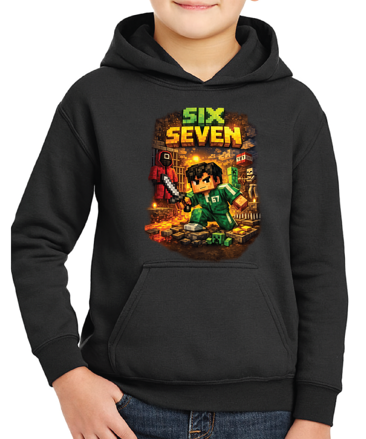 Mikina - 67 (six seven) Minecraft style