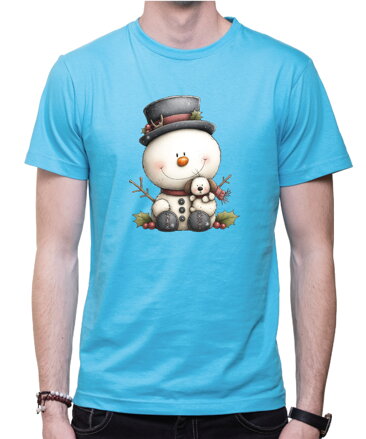 Vánoční tričko - Sněhulák s kloboukem