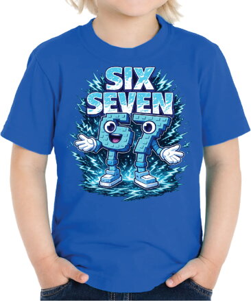 Tričko - Modré Steal a Brainrot – Six Seven 67