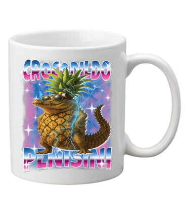 Hrnek s potiskem Crocodilo penisini (Italský Brainrot)