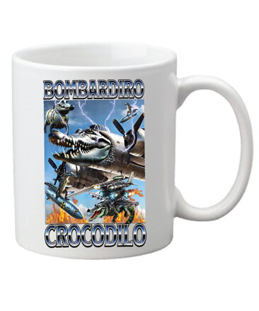 Hrnek s potiskem Bombardiro crocodilo (Italský Brainrot)