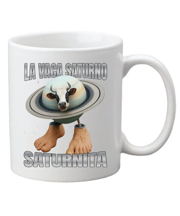 Hrnek s potiskem La Vaca  Saturno Saturnita (Italský Brainrot)