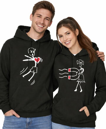 Partnerské mikiny - Láska magnet (pár mikin)