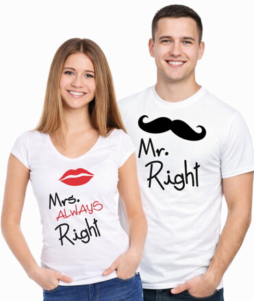 Pánské / dámské tričko Mr. Right/Mrs. Always Right
