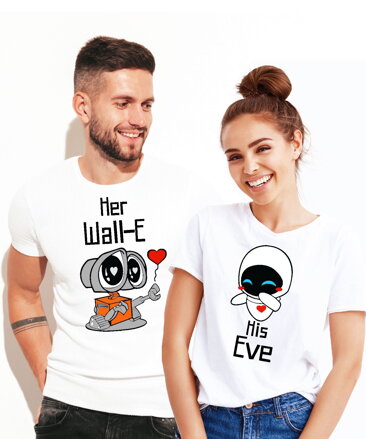 Partnerská trička - Her Wall-e, His Eve 2ks
