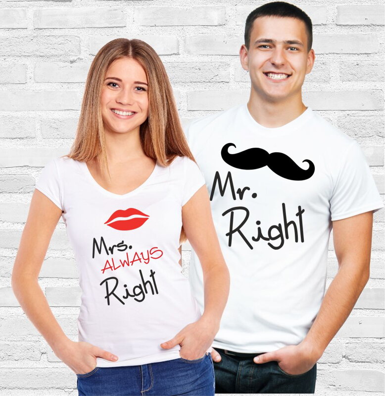 Pánské / dámské tričko Mr. Right/Mrs. Always Right