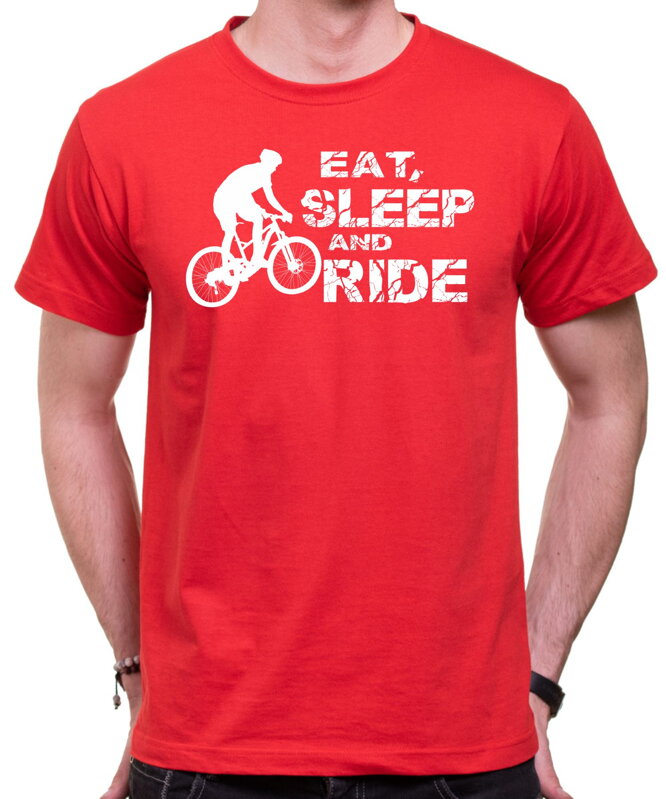 Cyklistické tričko - Eat, sleep and ride on bike