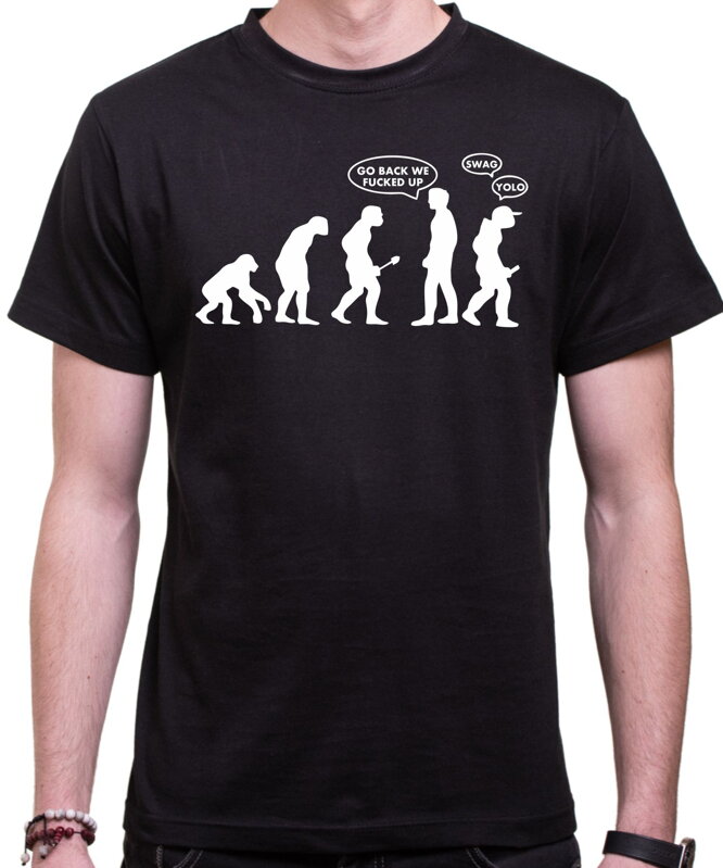 Tričko Go back ! - evolution (UNISEX) Tričko Go back ! - evolution (UNISEX)