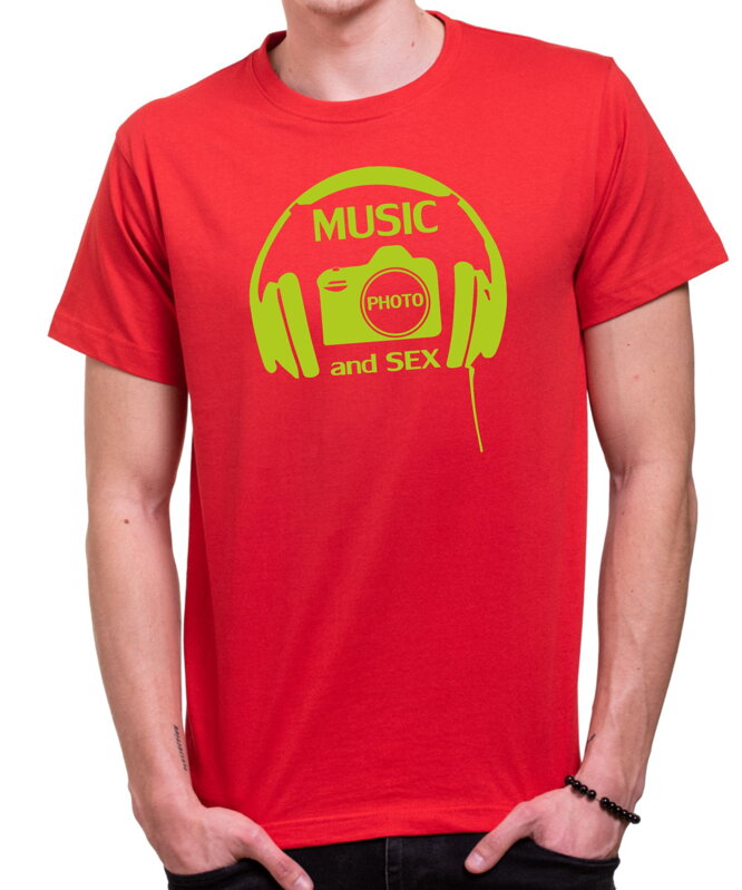 Tričko music, photo and sex