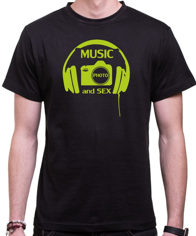 Tričko music, photo and sex