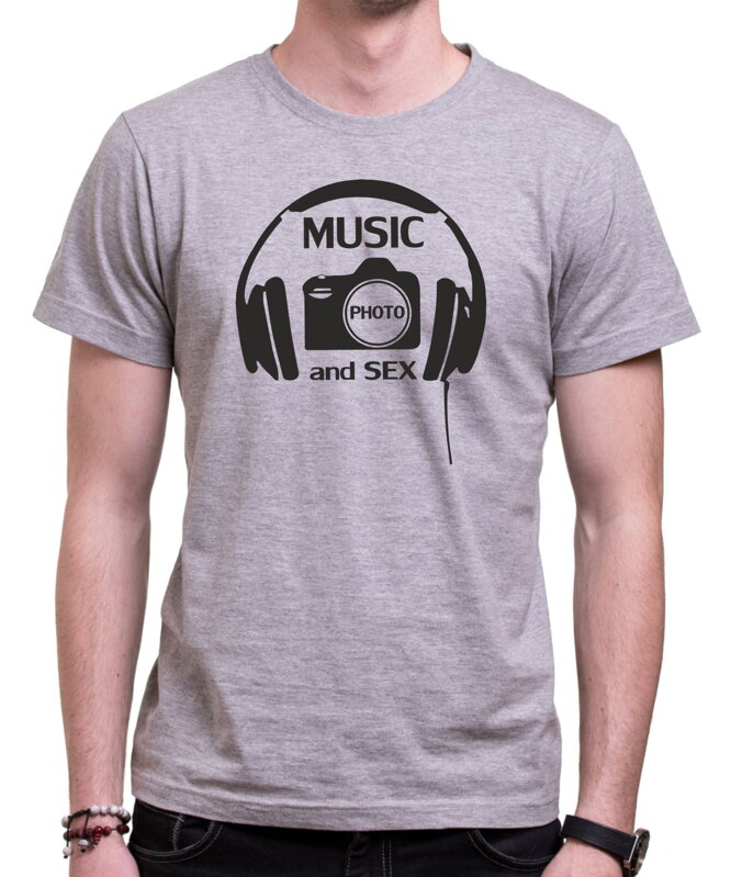 Tričko music, photo and sex