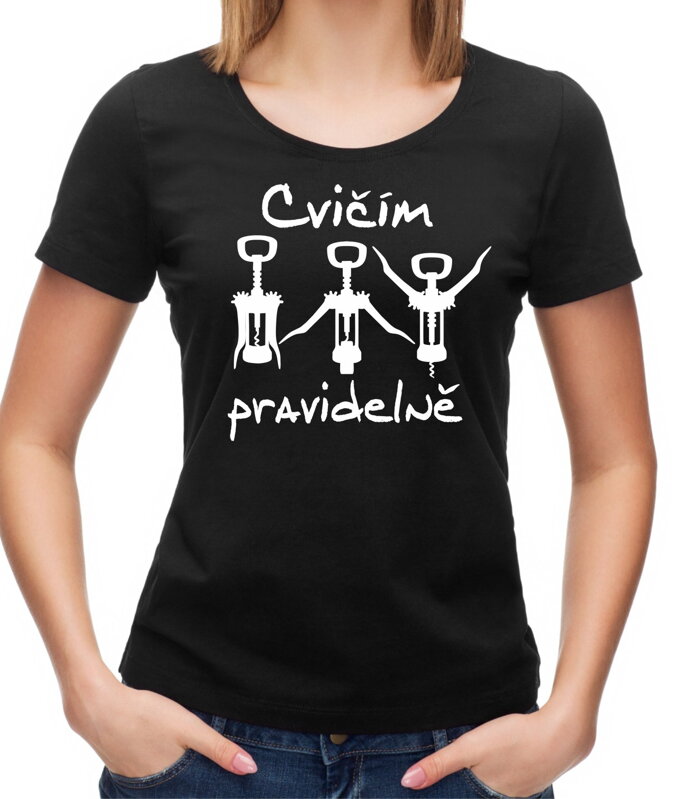 Vinařské tričko - Cvičím pravidelně