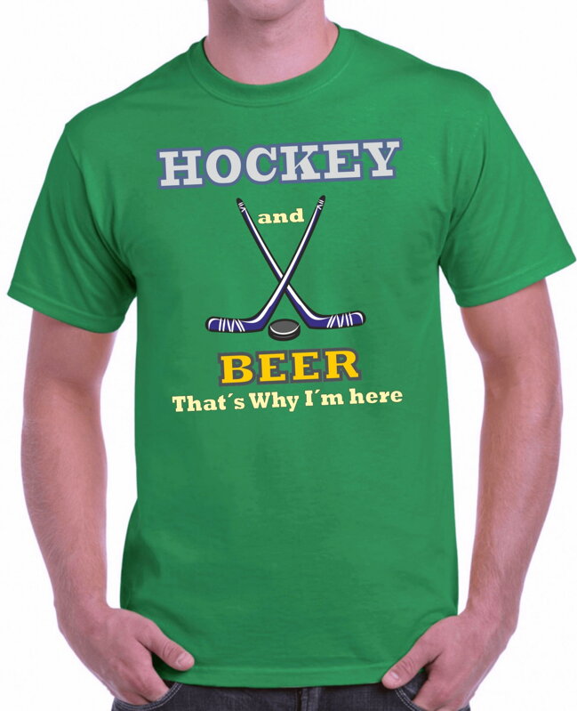 Tričko - Hockey and Beer, that's why i'm here Tričko - Hockey and Beer, that's why i'm here
