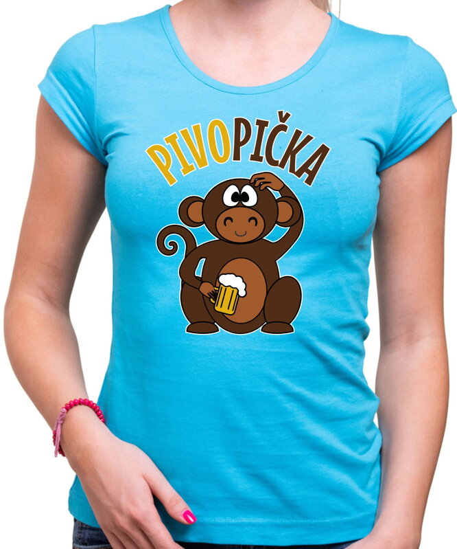 Pivní tričko - Pivopička s opičkou Pivní tričko - Pivopička s opičkou