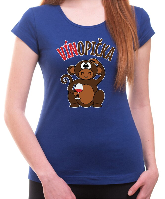 Vinařské tričko - Vínopička s opičkou Vinařské tričko - Vínopička s opičkou