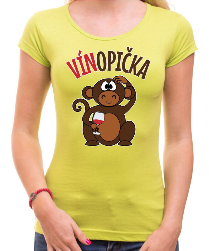 Vinařské tričko - Vínopička s opičkou