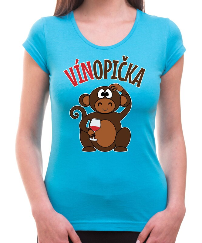 Vinařské tričko - Vínopička s opičkou Vinařské tričko - Vínopička s opičkou
