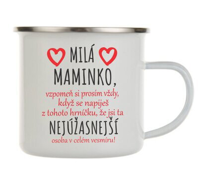 Plechový Hrnek - Vzkaz pro maminku