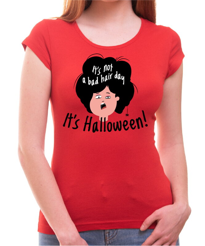 Halloweenské tričko - It is not a bad hair day, it's helloween