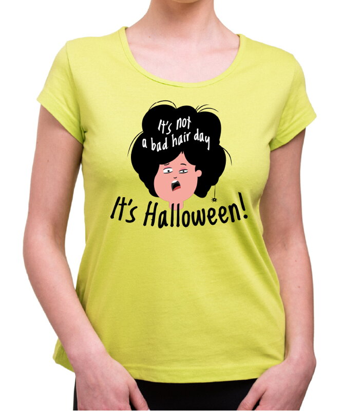 Halloweenské tričko - It is not a bad hair day, it's helloween