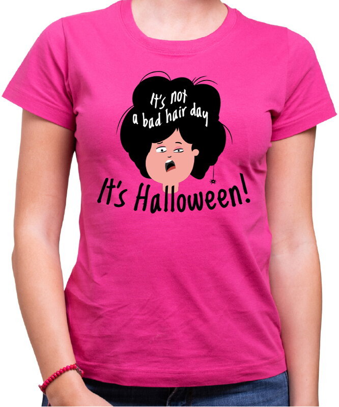 Halloweenské tričko - It is not a bad hair day, it's helloween