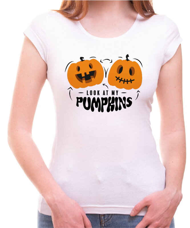 Halloweenské tričko - Look at my pumpkins