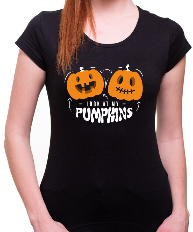 Halloweenské tričko - Look at my pumpkins
