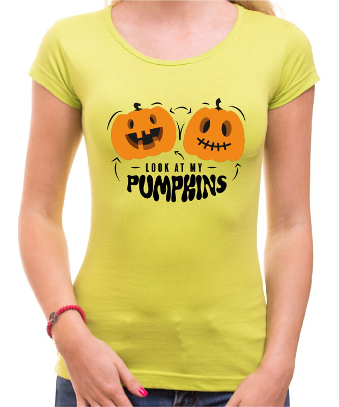 Halloweenské tričko - Look at my pumpkins