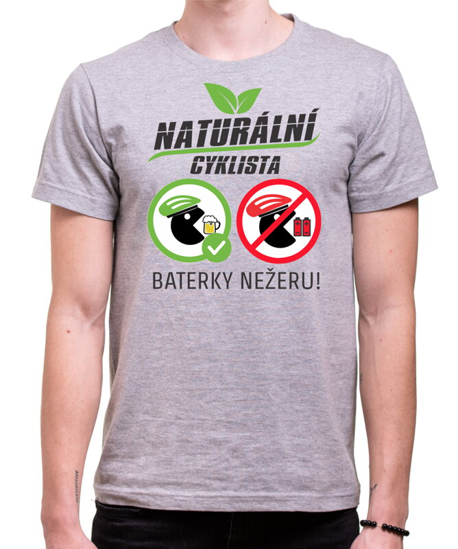Cyklo tričko - Naturální Cyklista (Baterky Nežeru!)