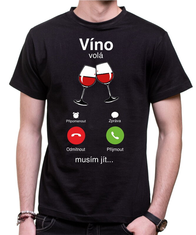 Vinařské tričko - Víno volá Phone Vinařské tričko - Víno volá Phone
