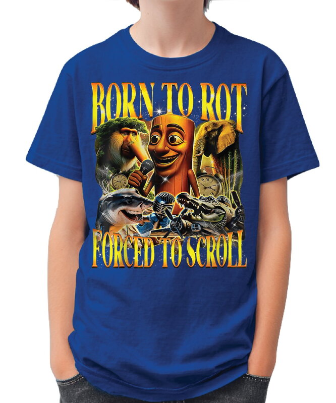 Tričko - Born to rot, forced to scroll (Italský Brainrot)