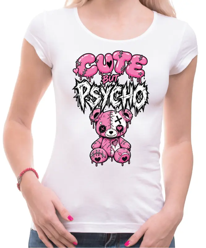 Dámske pivní tričko - CUTE but PSYCHO