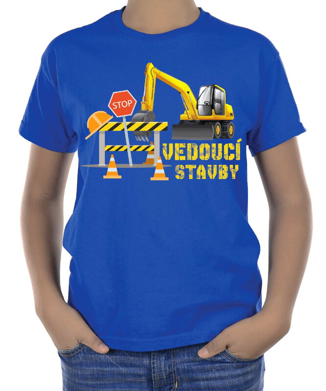 Dětské tričko - Bagr - Vedoucí stavby Dětské tričko - Bagr - Vedoucí stavby