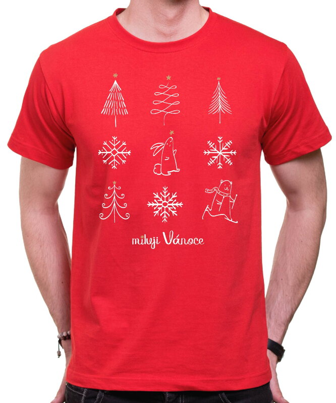 Vánoční tričko - miluji Vánoce