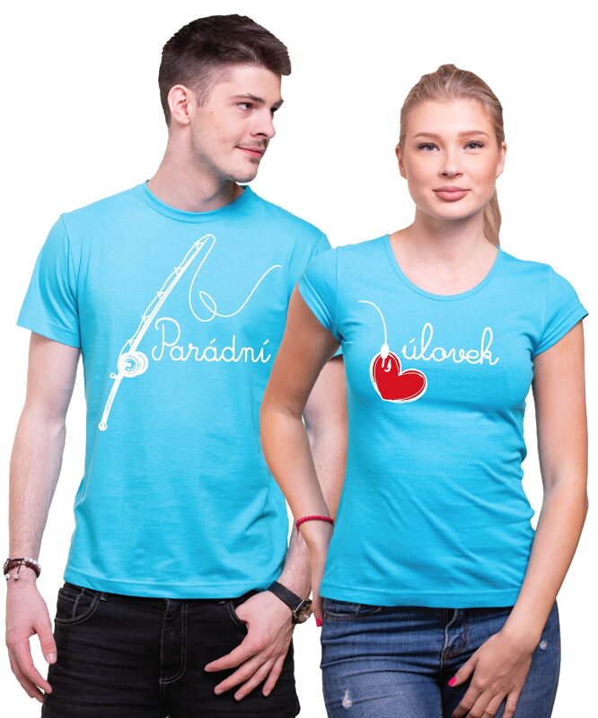 Partnerská trička -Parádní úlovek (srdce) 2ks Partnerská trička -Parádní úlovek (srdce) 2ks