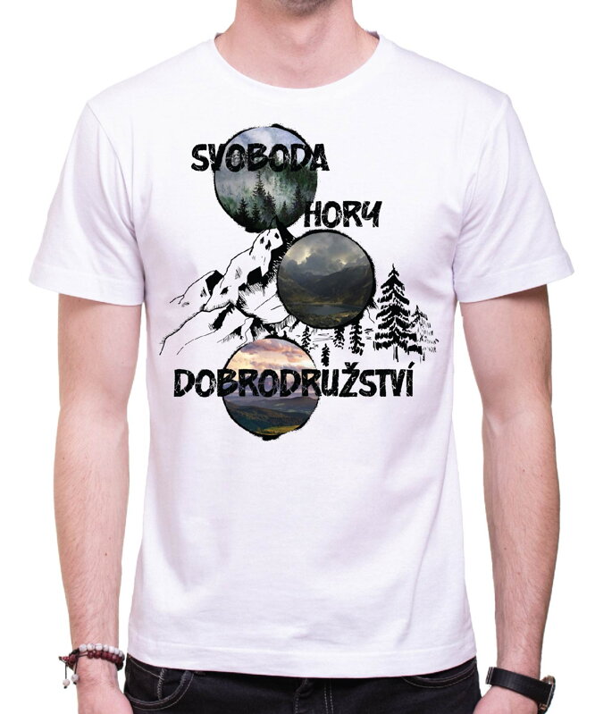 Turistické tričko - Svoboda, hory, dobrodružství Turistické tričko - Svoboda, hory, dobrodružství
