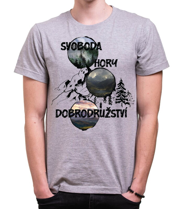 Turistické tričko - Svoboda, hory, dobrodružství Turistické tričko - Svoboda, hory, dobrodružství