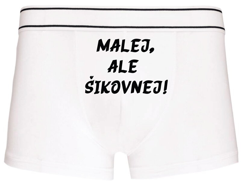 Pánské boxerky s vtipným potiskem - Malej, ale šikovnej
