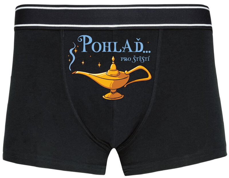 Pánské boxerky s vtipným potiskem - Pohlaď... pro štěstí