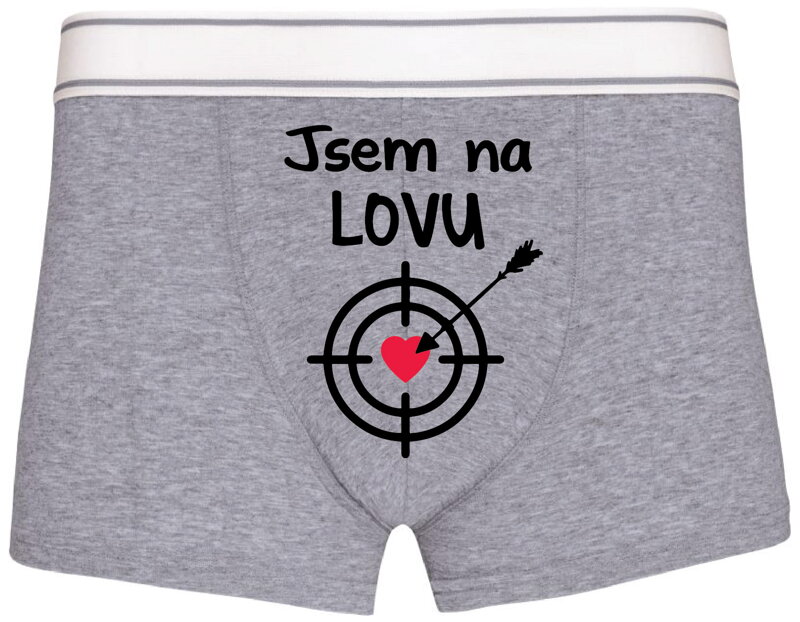 Pánské boxerky s vtipným potiskem - Jsem na LOVU