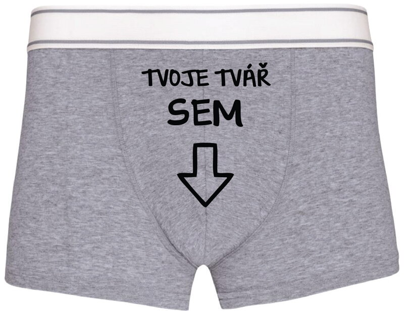 Pánské boxerky s vtipným potiskem - Tvoje tvář SEM