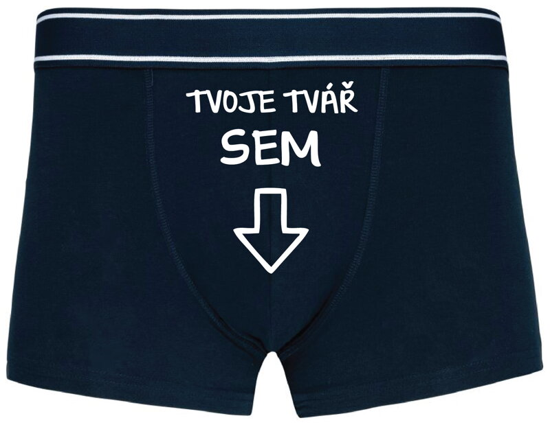 Pánské boxerky s vtipným potiskem - Tvoje tvář SEM