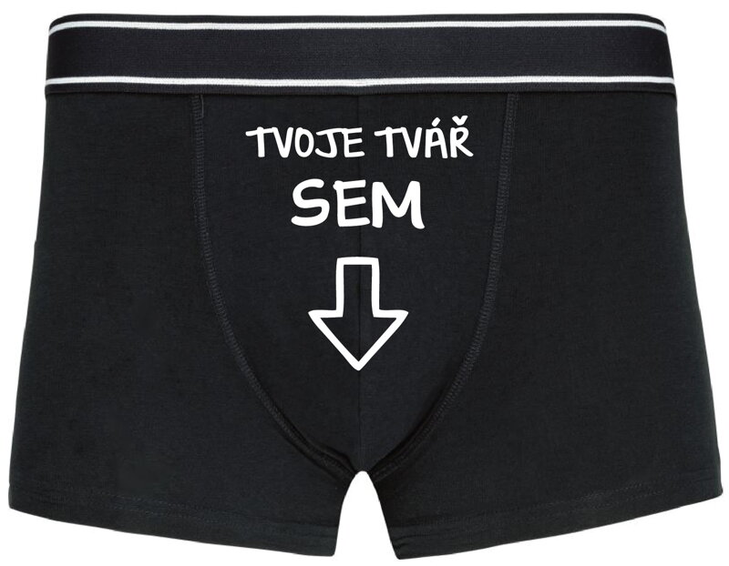 Pánské boxerky s vtipným potiskem - Tvoje tvář SEM