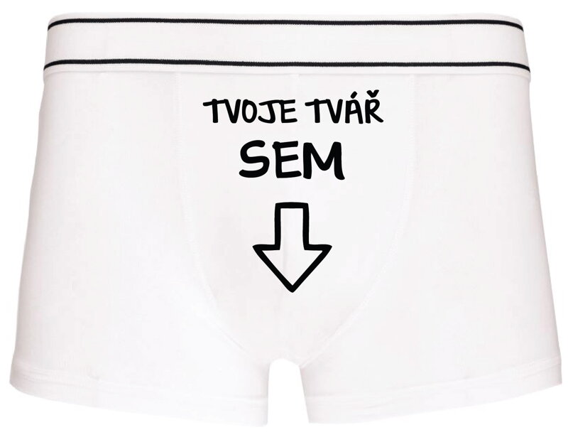 Pánské boxerky s vtipným potiskem - Tvoje tvář SEM