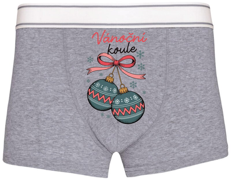 Pánské boxerky s vtipným potiskem - Vánoční koule