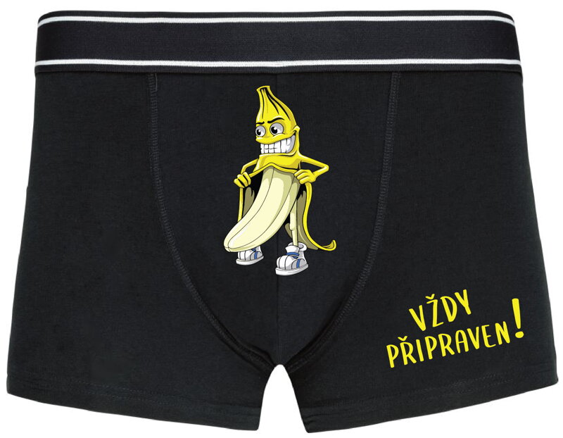 Pánské boxerky s vtipným potiskem - Vždy připraven!