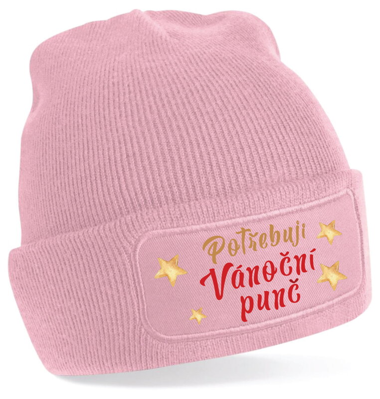 Čepice s potiskem - Potřebuji vánoční punč